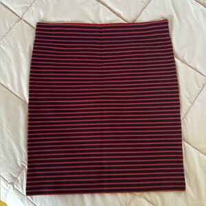 Madewell Navy/Red striped skirt